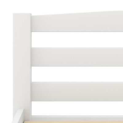 vidaXL Рамка за легло, бяла, борово дърво масив, 200x200 см