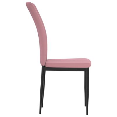 vidaXL Трапезни столове, 4 бр, розови, кадифе