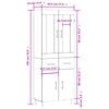 vidaXL Висок шкаф, бял, 69,5x34x180 см, инженерно дърво