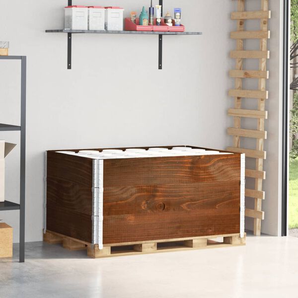 vidaXL Палетни страници, кафяв, 3 бр, 120x80см, борова дървесина масив