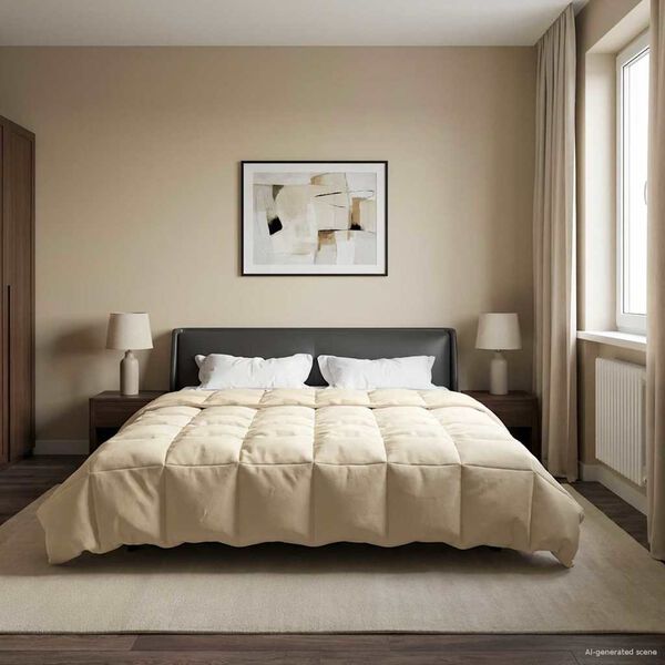 vidaXL Летен юрган Патичено Крем 220 x 240 cm Микрофибър