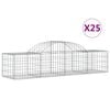 vidaXL Габионни кошници арка 25 бр 200x50x40/60 см поцинковано желязо