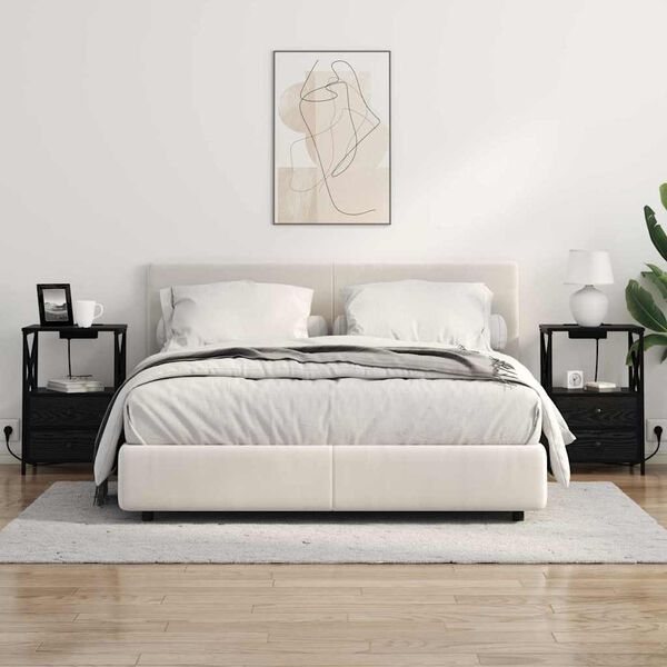 vidaXL Нощен шкаф Черния дъб 40 x 31 x 60 см Инженерно дърво