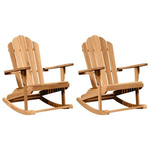 vidaXL Люлеещ се стол Adirondack 2 бр. Кафяво Масивна тикова дървесина