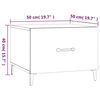 vidaXL Маса за кафе с метални крака опушен дъб 50x50x40 см