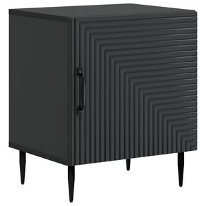 vidaXL Нощен шкаф Черно 43 x 34,5 x 50 см Инженерна дървесина