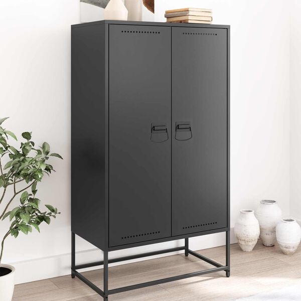 vidaXL Дръжки за шкафове 2 pcs Черно 85 x 45 мм Метал