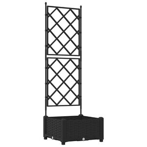 vidaXL Градинска саксия Черно 40 x 40 x 125,5 см ПП