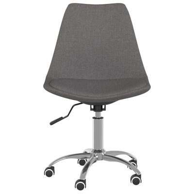 vidaXL Въртящ се трапезен стол, тъмносив, текстил