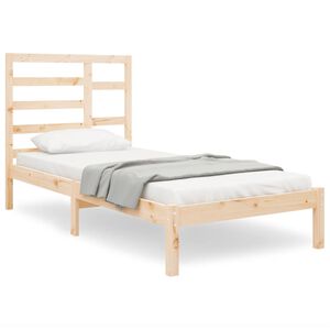 vidaXL Рамка за легло, масивно дърво, 75x190 см, Small Single