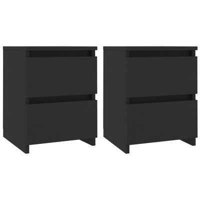 vidaXL Нощни шкафчета, 2 бр, черни, 30x30x40 см, ПДЧ