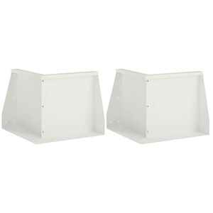 vidaXL Задържащи стени 2 бр. 50 x 50 x 30 см Стомана Бяло