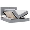 vidaXL LED легло за съхранение с матрак Светлосиво 200 x 200 cm