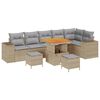 vidaXL Градински Софа Комплект 9 pcs Бежов и Светло Сив полиратан