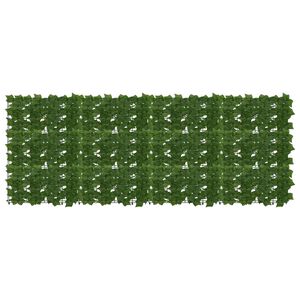 vidaXL Завеса за балкон с листа Зелено 200 x 75 cm Полиестер и тъкан