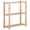 vidaXL 3-етажен стелаж, 80x28,5x90 см, бор масив