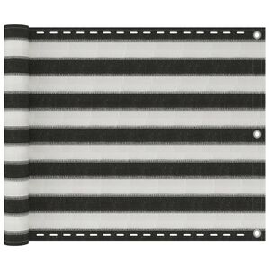 vidaXL Балконски параван, HDPE, 75x500 см, антрацит и бяло