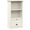 vidaXL Етажерка за книги VIGO бяла 60x35x114,5 см бор масив