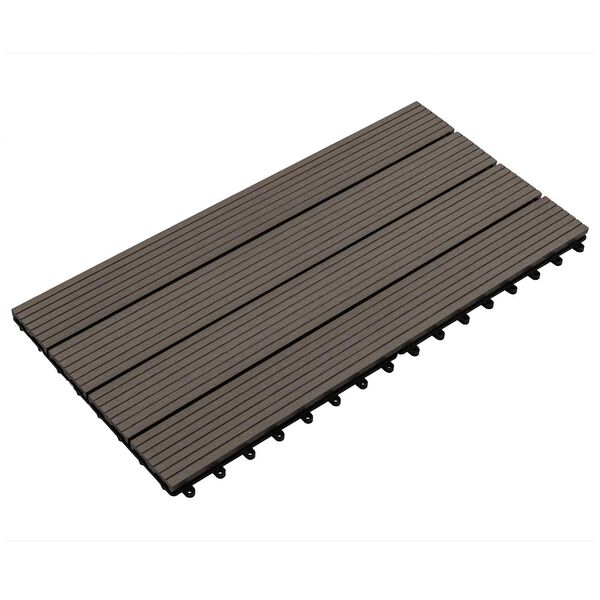 vidaXL Плочка за decking 6 pcs Тъмен кафяв 60 x 30 cm WPC
