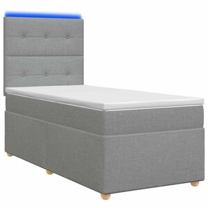 vidaXL Континентално легло с матрак Светлосиво 80 x 200 cm Текстил