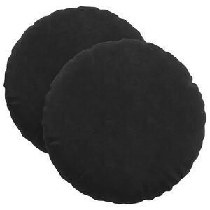 vidaXL Възглавници за седалки 2 pcs Черно &Oslash; 40 x 13 см Кадифе
