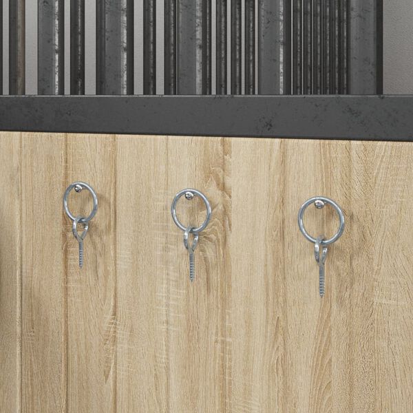 vidaXL Пръстени за връзване на коне с винтове с ухо, 3 бр, сребристи, стомана