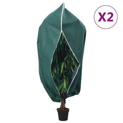 vidaXL Зимни покривала за растения с цип, 2 бр, 70 г/м², 1,2x1,8 м