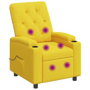 vidaXL Масажен стол реклайнер Светло жълто 75 x 95 x 101 cm Текстил