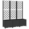 vidaXL Градинска саксия с решетка, черна, 120x40x136 см, полипропилен