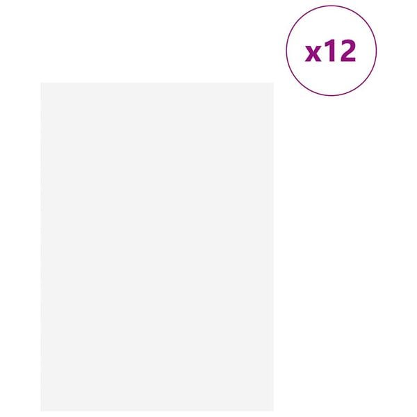 vidaXL Декор панели 12 pcs Бяло 21 x 30 x 0,27 см Инженерно дърво