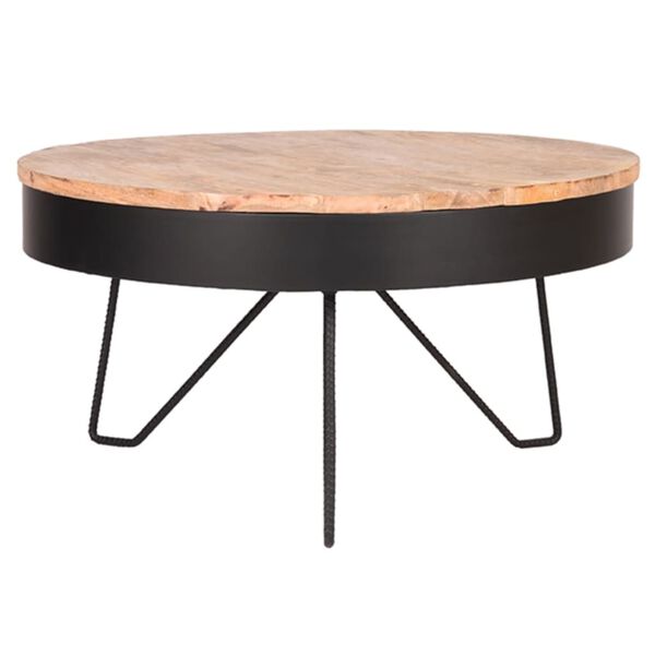 LABEL51 Маса за кафе "Saran" 80x80x43 см дърво/черно