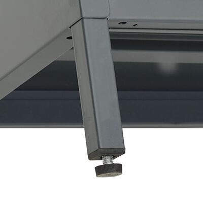 vidaXL ТВ шкаф, антрацит, 105x35x52 см, стомана и стъкло