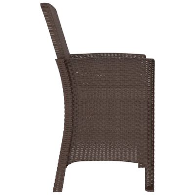 vidaXL Градински стол с възглавница, PP ратан, кафяв