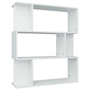 vidaXL Библиотека/разделител за стая бяла 80x24x96 см инженерно дърво