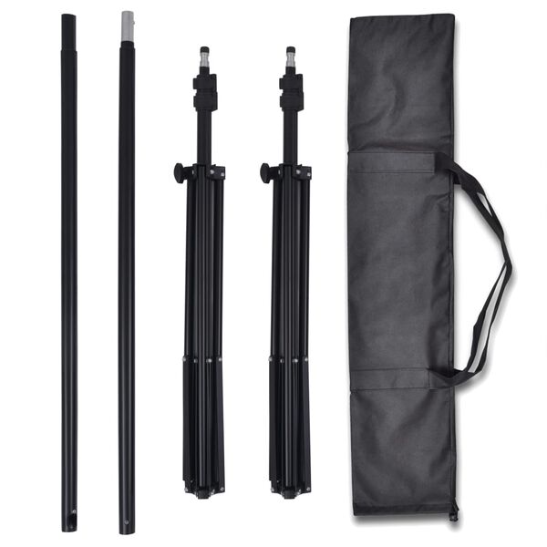 vidaXL Комплект за фото студио 3 памучни фона регулируема рамка 3х5 м