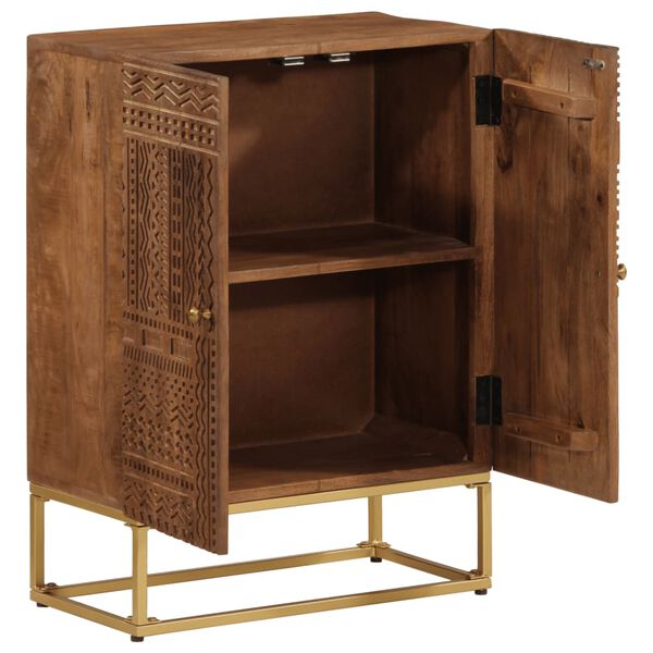 vidaXL Скрин с чекмеджета 55x30x76 см масивно дърво манго и желязо