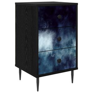 vidaXL Нощен шкаф RAALTE Черен дъб 36 x 33 x 61 см Инженерна дървесина