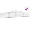 vidaXL Габионни кошници арка 4 бр 400x30x60/80 см поцинковано желязо