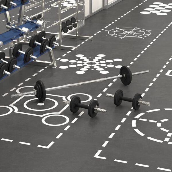 vidaXL Комплект щанги и дъмбели 30 кг чугун