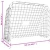 vidaXL Футболна врата с мрежа, бяла, 125x96x60 см, стомана и полиестер