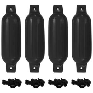 vidaXL Броня за лодка 4 бр черна &Oslash; 11x40 см PVC
