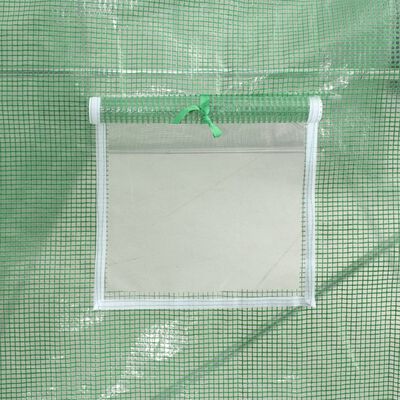 vidaXL Оранжерия със стоманена рамка зелена 24 м² 6x4x2 м