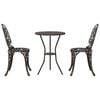 vidaXL Градински бистро комплект 3 pcs Бронзов Алуминий