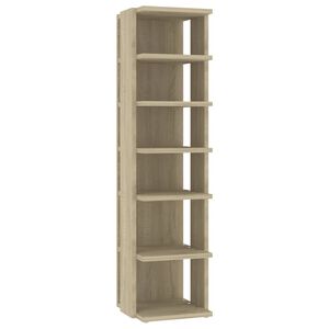 vidaXL Шкаф за обувки, дъб сонома, 27,5x27x102 см, инженерно дърво