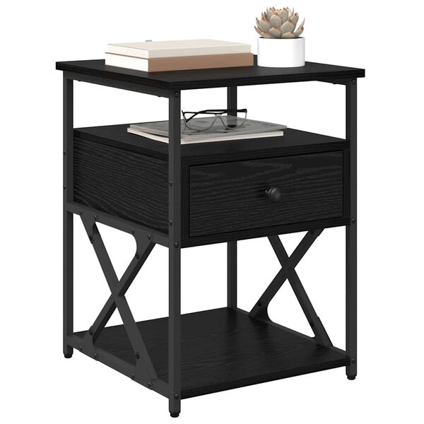 vidaXL Нощен шкаф Черния дъб 40 x 42 x 55 см Инженерно дърво