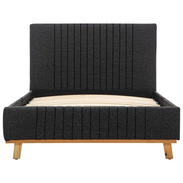 vidaXL Рамка за легло, тъмносива, текстил, 100x200 см