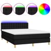 vidaXL Боксспринг легло с матрак и LED, черно, 140x200 см, плат