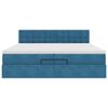 vidaXL Османска легло с матраци и LED, тъмносиньо, 200x200 см, кадифе