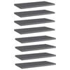 vidaXL Рафтове за етажерка, 8 бр, сив гланц, 40x20x1,5 см, ПДЧ