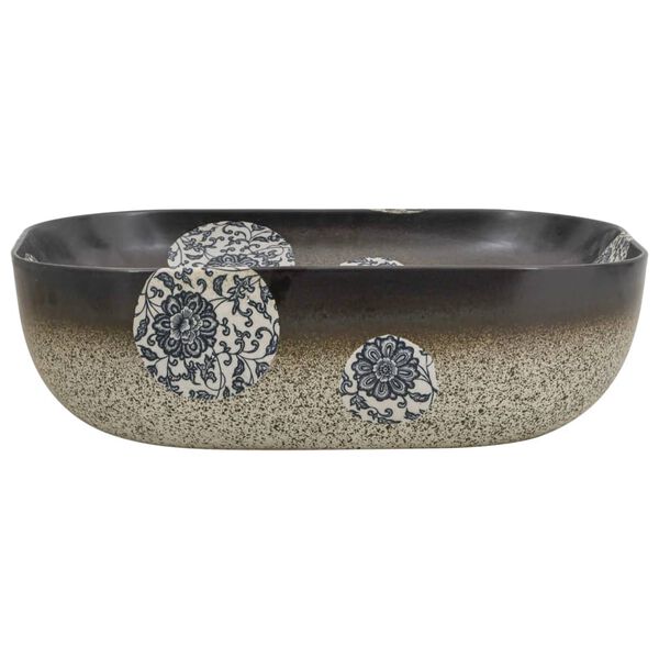 vidaXL Мивка за плот многоцветен правоъгълна 48x37,5x13,5 см керамика